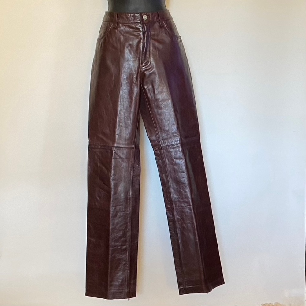 BROWN LEATHER GAP PANTS 90's